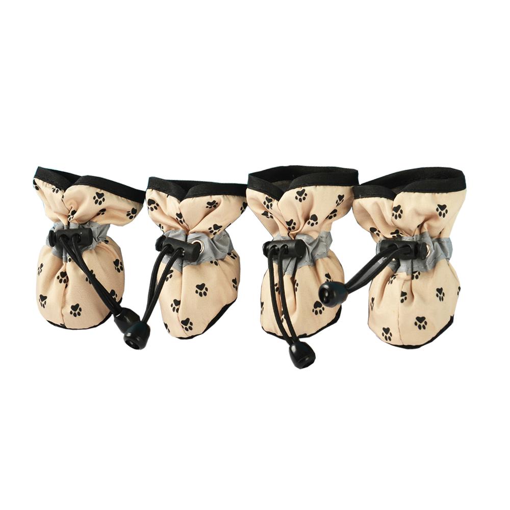 

4 шт./компл. Обувь для домашних собак, Нескользящие дождевые ботинки для маленьких кошек и собак, Чехлы для лап, Обувь, Светоотражающие ботинки для щенков, Аксессуары для лап питомцев XXS