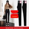 Women's Plus Velvet Thick Black Leggings: Elastic, Skinny, Pencil Pants for Spring, Autumn, Winter.