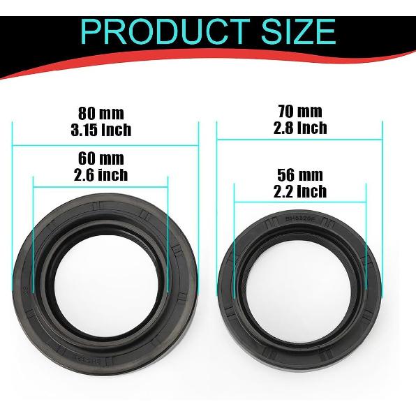 90311-47027 Front Differential Seal Axle Shaft Oil Seal Set of 2Pcs 90311-47013 Left and Right Front Drive Axle Shaft Oil Seal for Toyota 4Runner