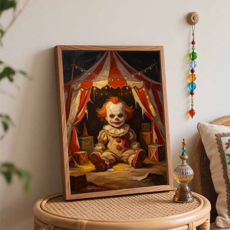 Digital Halloween oil painting painting art coloring painting handmade diy circus tent home decoration painting