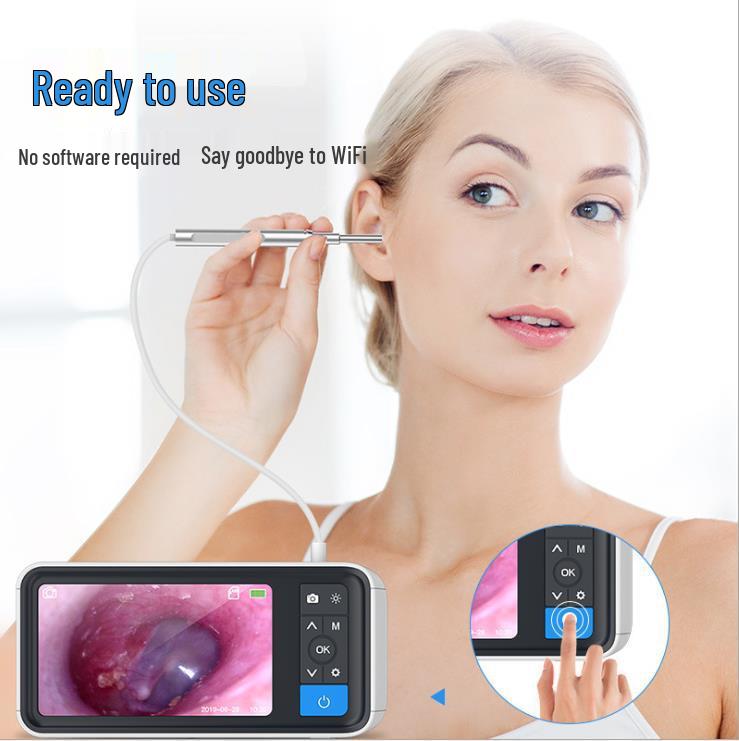 4.5-inch Ultra HD Otoscope with Screen, 3.9mm Illuminating Ear Cleaning Endoscope