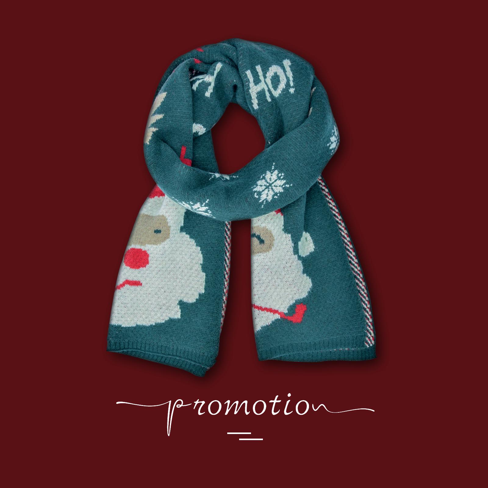 

Women s Christmas Antler Scarf - Winter Korean Style Shawl, Japanese Fresh Design 185*35CM зелений