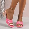 Crystal Clear Transparent Slippers Female Shoes Middle Heels Comfortable New Summer Women Shoes Woman Cool Mules Slides