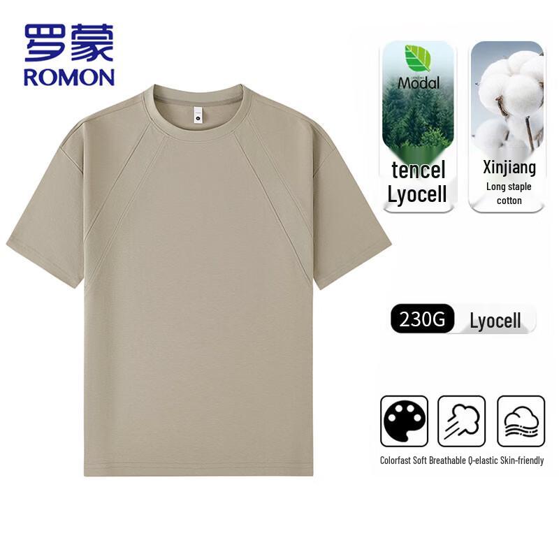 

ROMON Men s Ice-Feel Lyocell & Cotton Short-Sleeve T-Shirt L