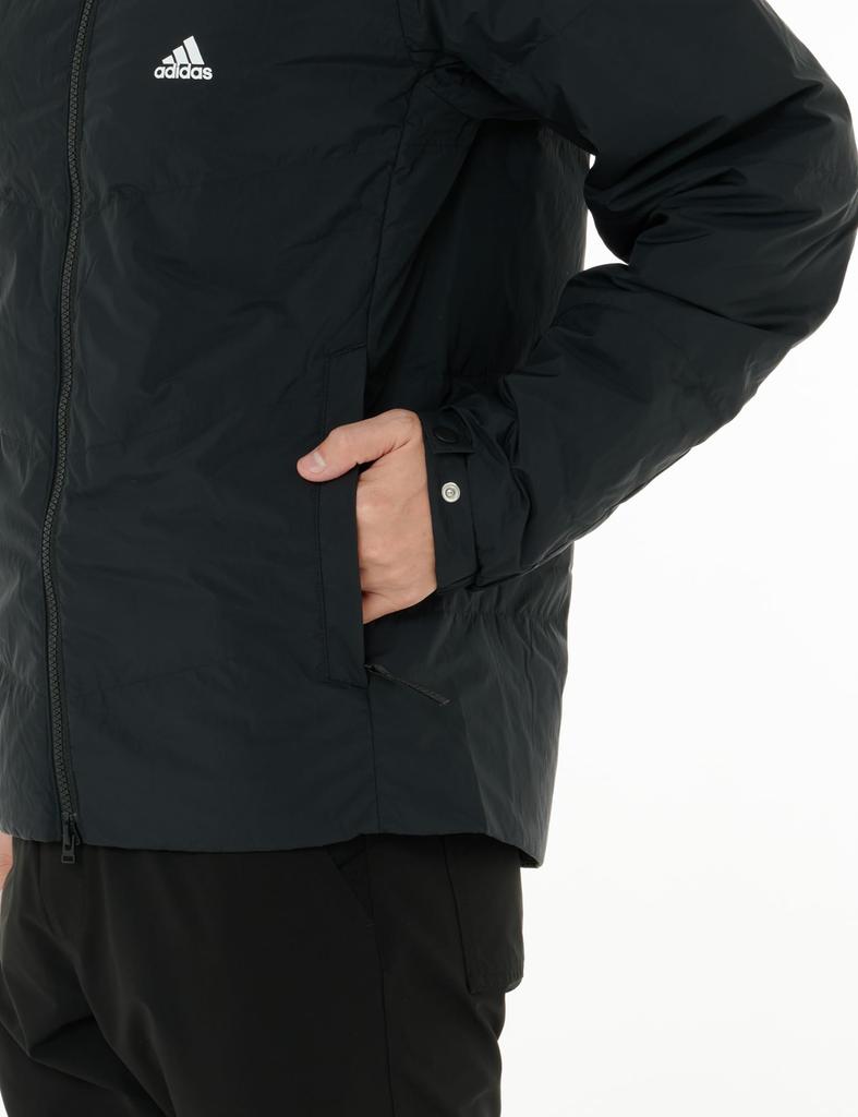 Adidas KWX68 Men's Lightweight Down Jacket with Small Logo, Regular Fit, Black (JG8503)