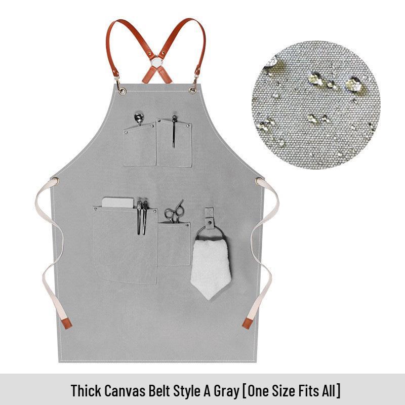 Canvas Denim Apron for Florists, Coffee Shops, and Restaurants - New Fashion Style for Baking & Work.