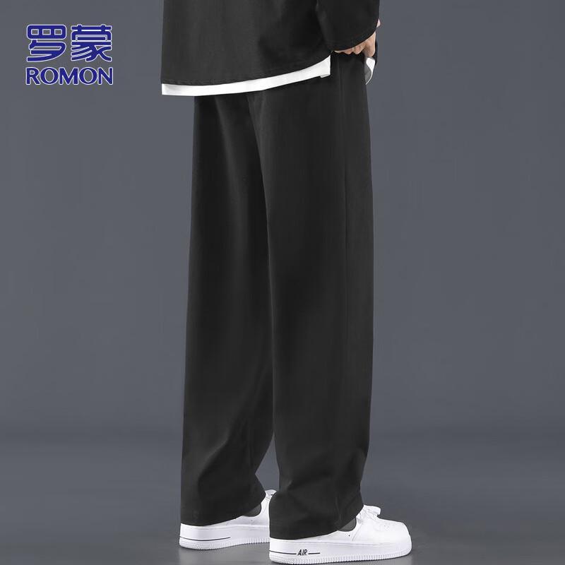 Romon Men's Straight-Leg Cotton Casual Pants