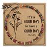 Natural Wood Bracelet Boho Bead Wooden Flat Beads Adjustable Friendship