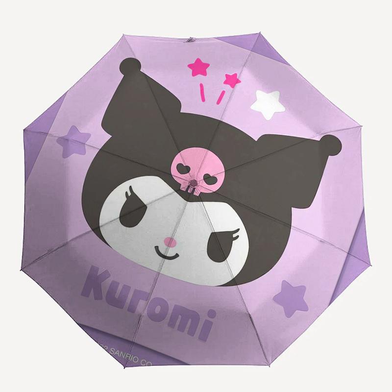 1pc Kuromi Cute Skull Stars Umbrella with Plastic Handle,Suitable for All Seasons Home Travel Outdoor UmbrellaSanlio305