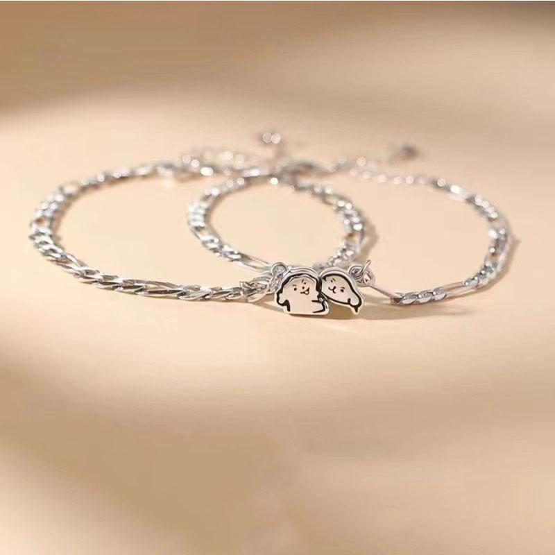 1Pc Puppy magnetic couple bracelets for men and women, cartoon wristbands for lovers birthday gift