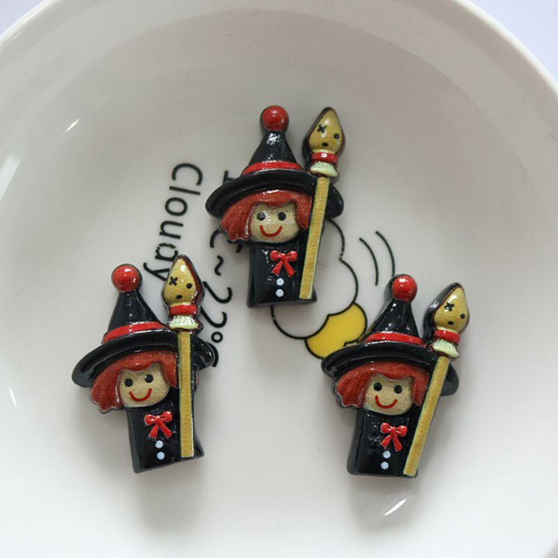 

10 Pcs Cute Cartoon Halloween Ghosts, Skeletons, Pumpkins Flat Back Resin DIY Jewelry Hairpin Craft Decoration Accessorie