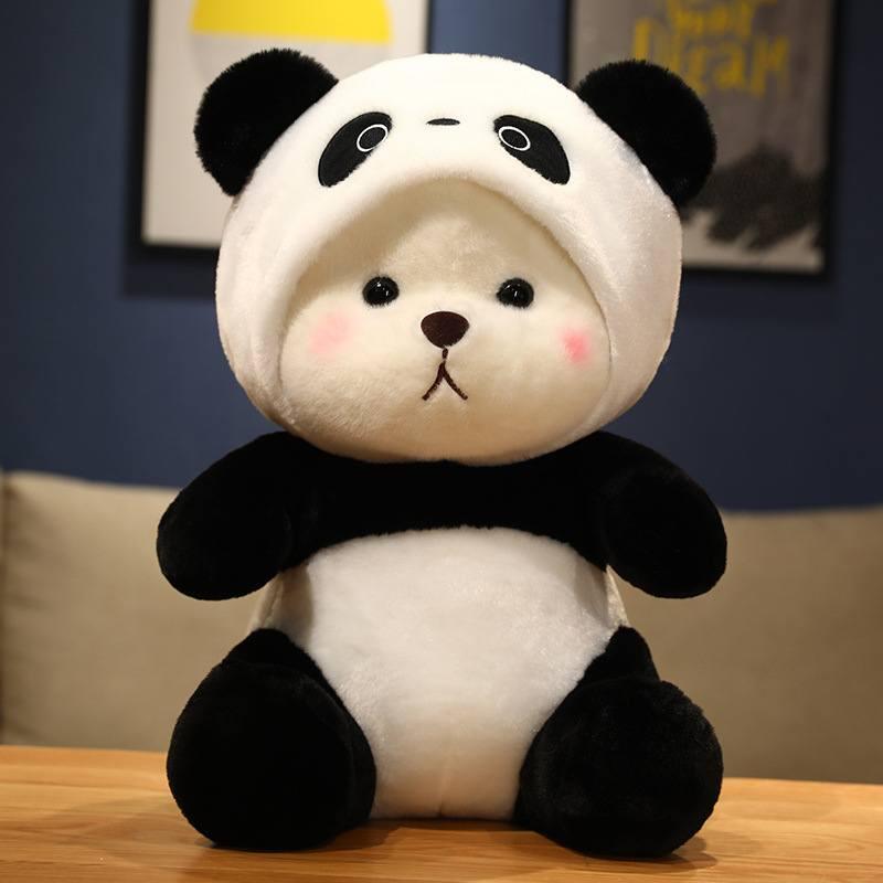 Süßer Bär verwandelt sich in Panda Plüschtier Spielzeug für Jungen und Mädchen Geburtstagsgeschenk Schlafkuschler