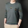 Autumn Men's Knitted Men's Round Neck Long-sleeved T-shirt Middle-aged Men's Sweater Spring Autumn Thin Bottoming Top