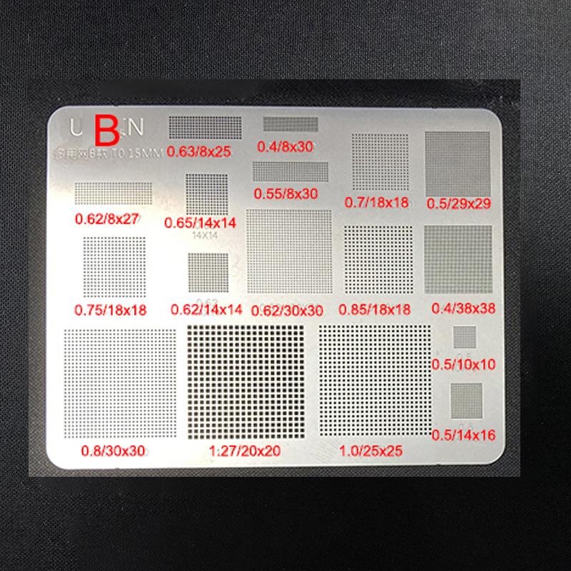 1/3 Piezas de alta calidad Plantilla Universal BGA Reballing agujero cuadrado Calentamiento directo Plantilla BGA para Teléfono móvil portátil CPU IC Chip