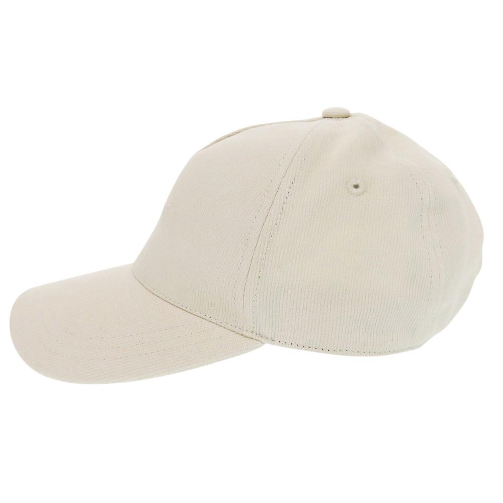 Used AUTHENTIC SAINT LAURENT PARIS 816864 3YR58 Logo Corduroy Baseball Cap Ivory