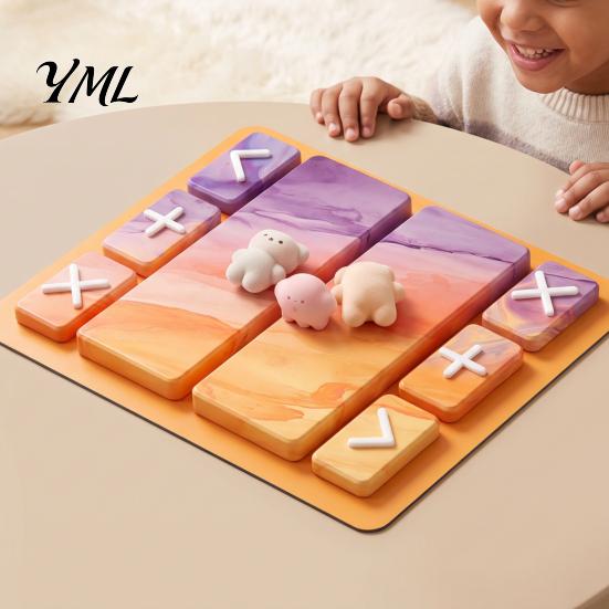 Trading Board for Kids Fidget Mat, Non-Slip Rubber 18" x 16" Portable with Markers Accept Add Reject Toys Game Table Mat