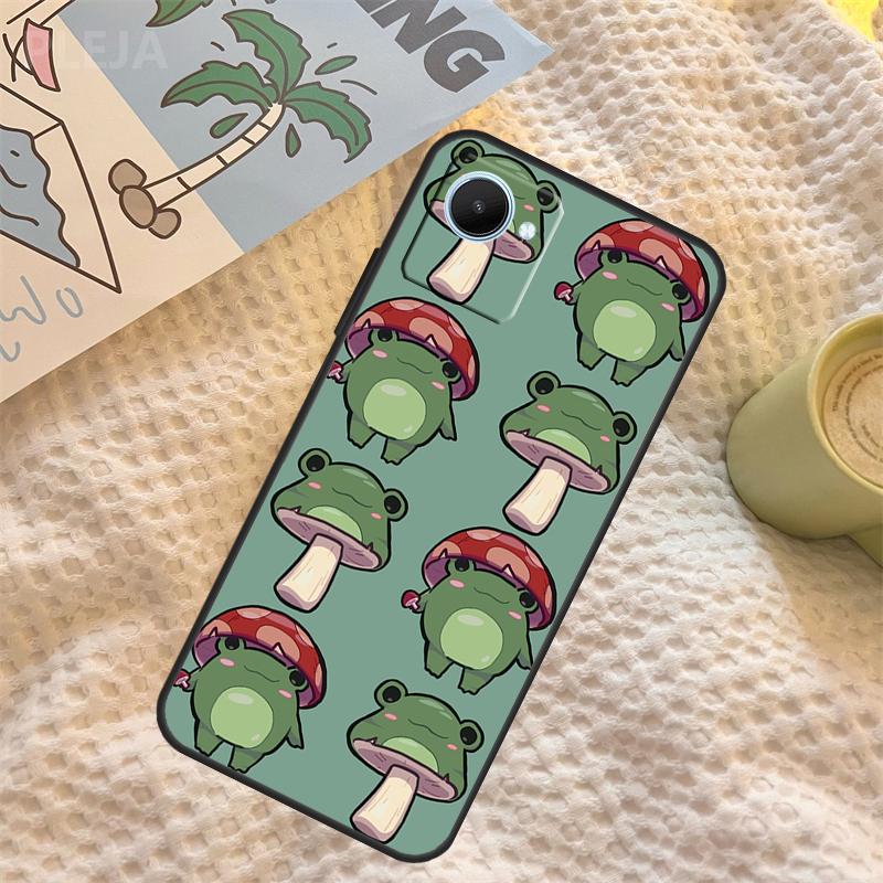Kawaii Frog Mushroom Case For Realme C71 C75 C61 C53 C55 C33 C63 C51 C65 C67 11 12 13 14 Pro Plus GT6 GT7 15 Pro