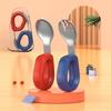 Anti-slip Baby Silicone Spoon Set Anti-Choke Design Toddler Cutlery Kit  Baby Feeding
