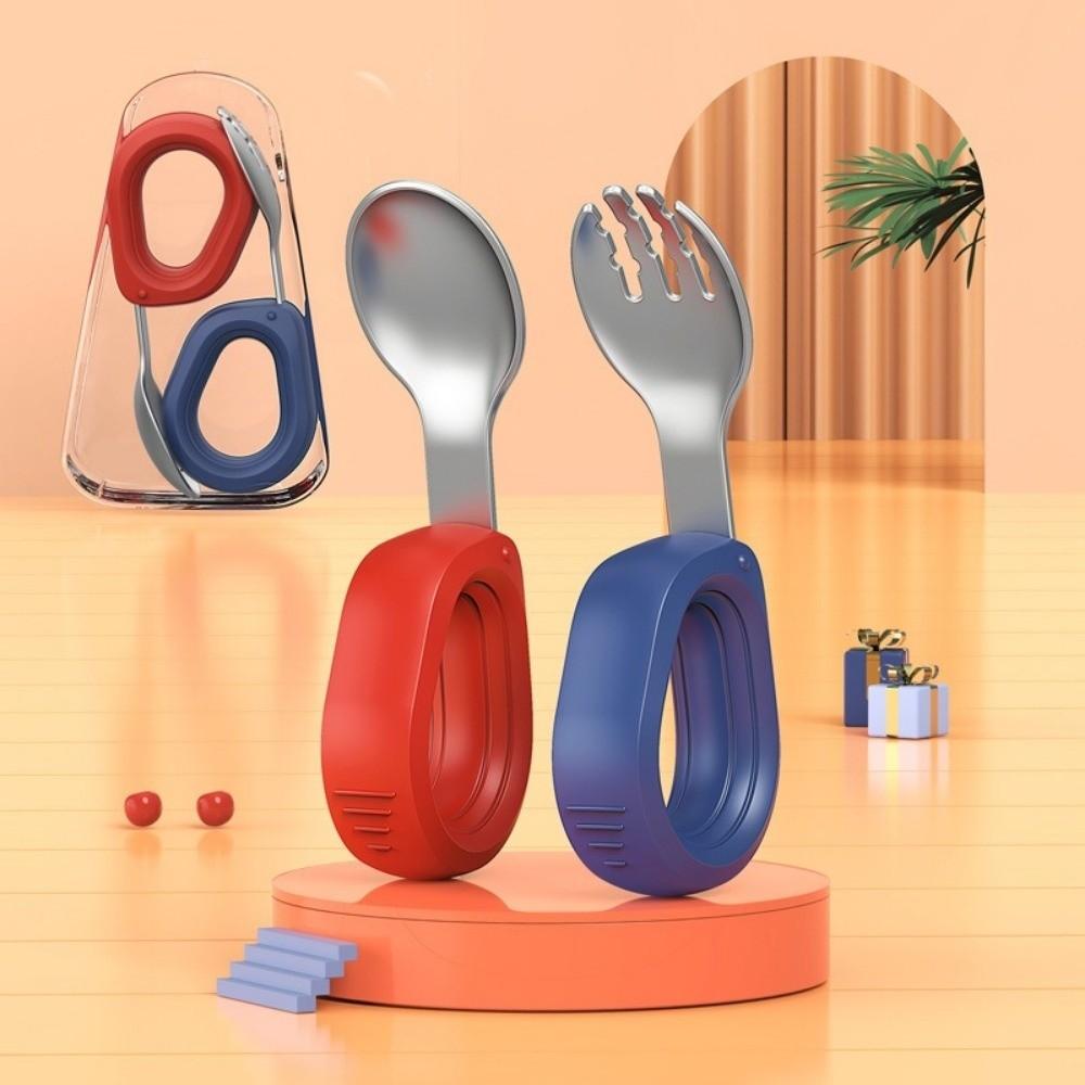Anti-slip Baby Silicone Spoon Set Anti-Choke Design Toddler Cutlery Kit  Baby Feeding