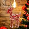 Sparkly Goat Hanging Ornament 2D Flat Acrylic Artificial Rhinestone Pendant for Halloween Decor Costume Accessory Gift