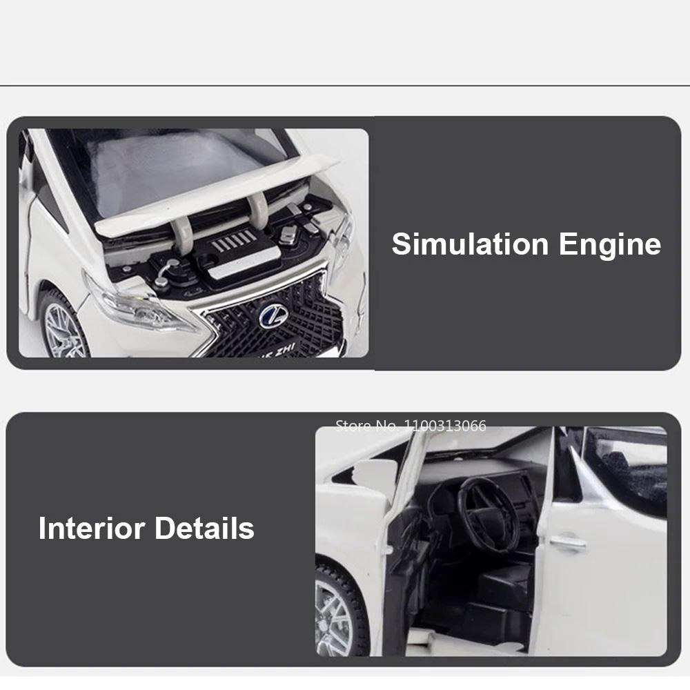 1/32 LM300 Alloy Diecasts Model Car 6 Doors Can Be Opened SUV Toys with Light and Sound Vehicle Model for Kids Birthday Gifts