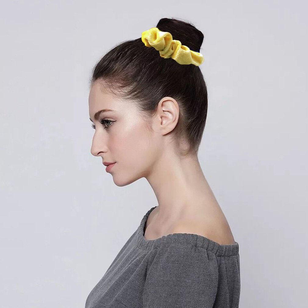 Versatile Gold Velvet Scrunchie Hair Tie for Buns & Ponytails