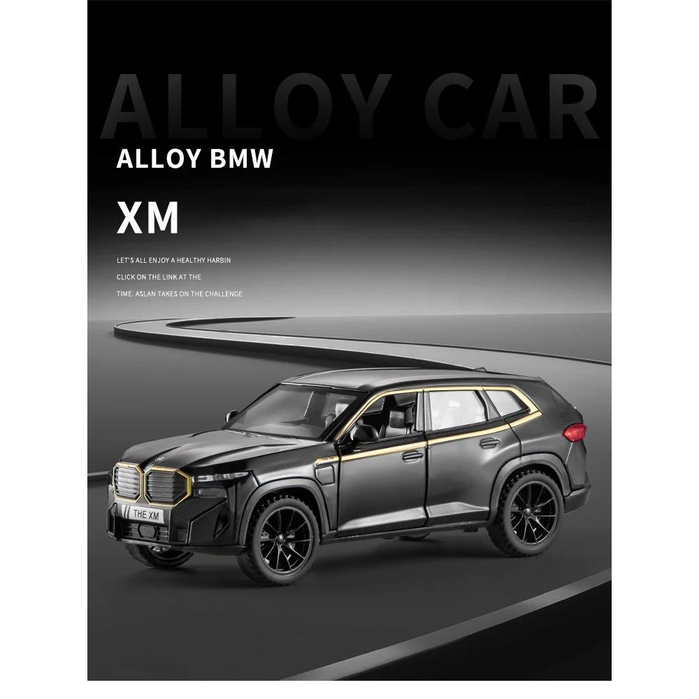 1/32 BMW THE XM SUV Alloy Car Model Sound and Light Pull Back Children's Toy Collectibles Birthday Gift