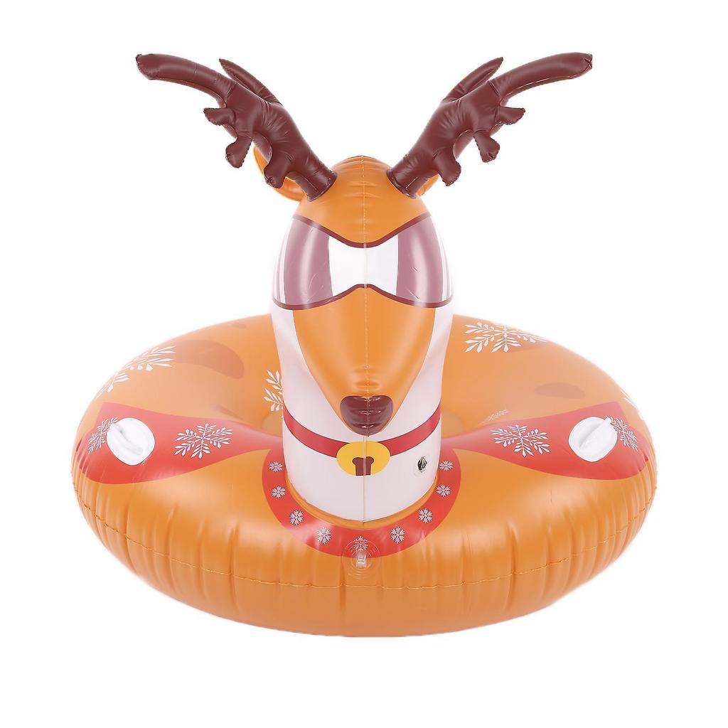 Round Sled PVC Round Wear Resistant Multifunctional Christmas Theme Snow Sled