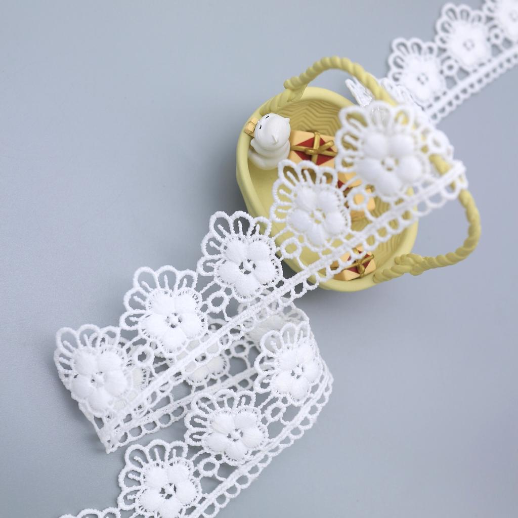Milk Silk Lace, Lace Accessories, Clothing Decoration Diy Unilateral Flower Computer Embroidery, Water-Soluble Lace