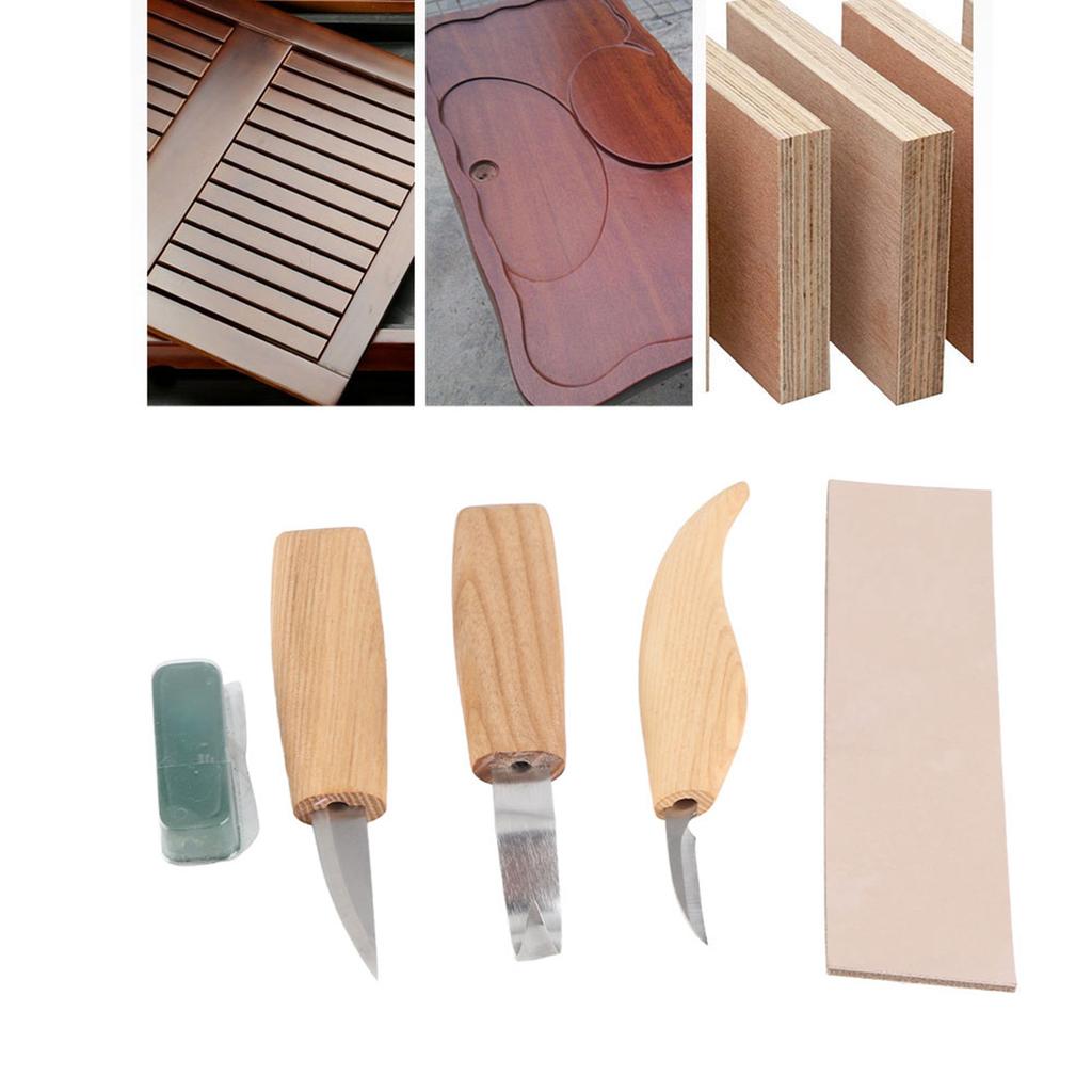 5pcs/set Wood Carving Tools Set Hand Wood Engraving Chisels Knife Spoon Carving Tool Set