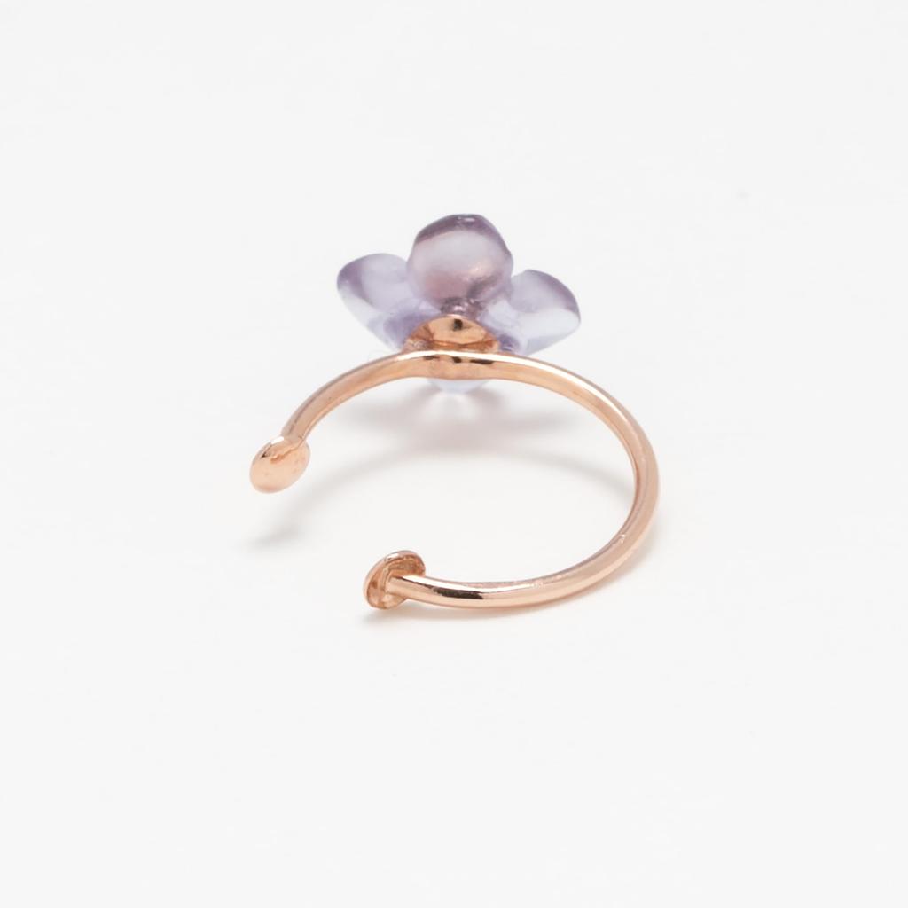 [Official] ESTELLE [WEB Exclusive] Women's Ear Cuff in 10K Pink Gold, featuring the June Birth Flower, Hydrangea (Product Code: 0294-0020-0000-0000)