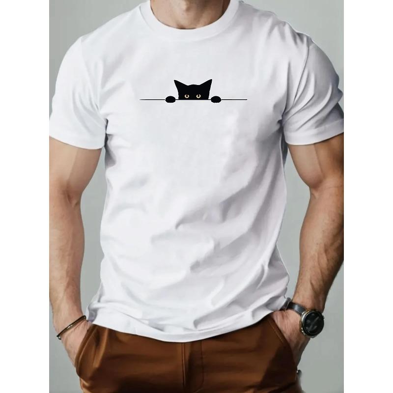 Men's Doberman Pinscher Print T-Shirt Pure Cotton and Breathable Streetwear Oversized Loose Casual Trendy Crew Neck Short Sleeve