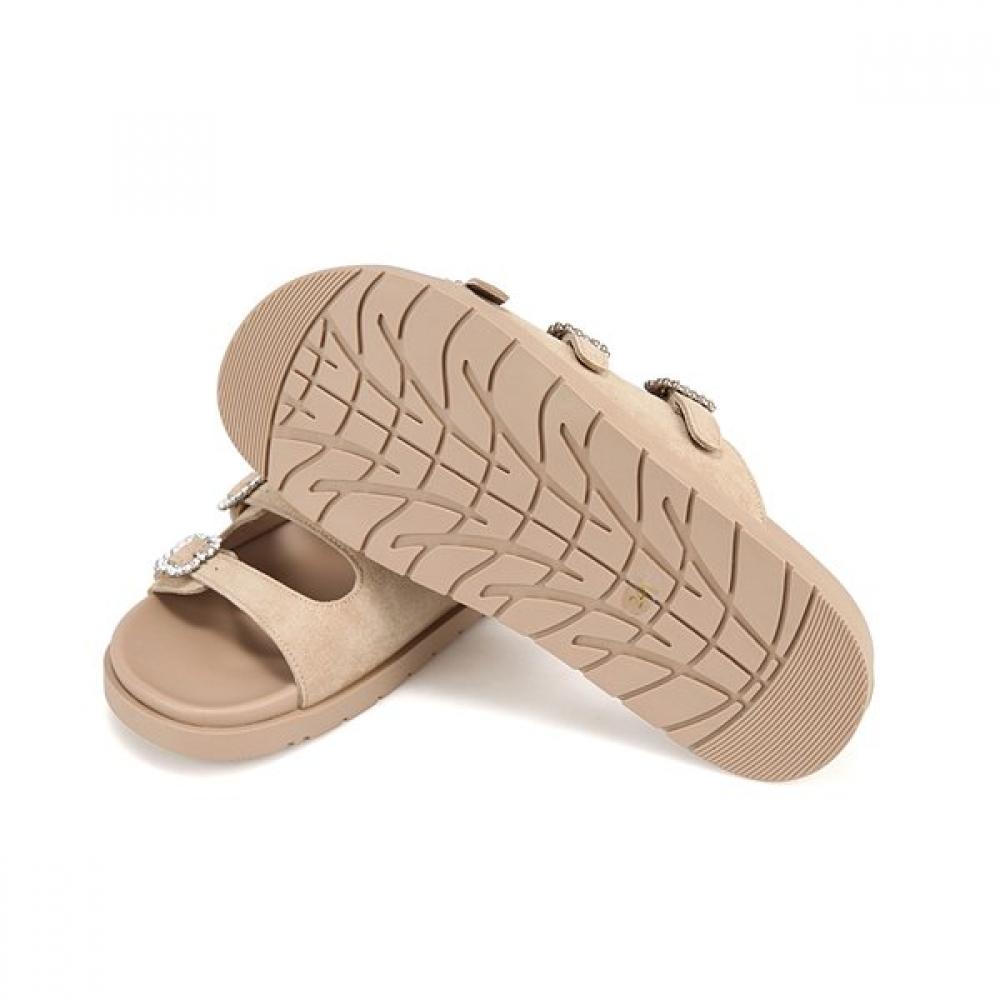 BARBARA Leather Jewel Buckle Mule Slide 1cm Bbi352be