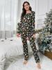 2025 Autumn/Winter Women's Milk Silk Pajama Set - Long Sleeve & Pants, Christmas Style, Hot Seller