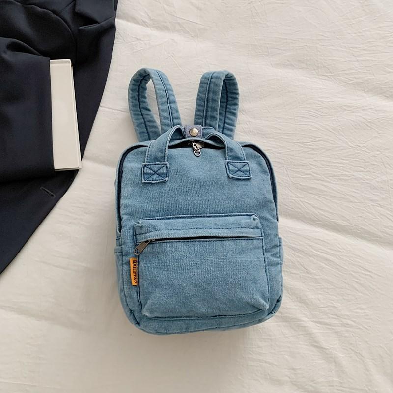 Retro Denim Backpack Student Schoolbag