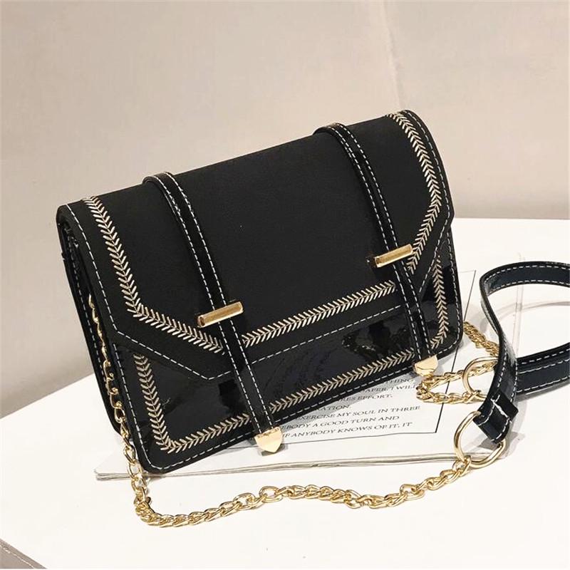 SCIONE Vintage Schultertasche mit Klappe für Damen, hochwertiges PU-Leder, Kette, Messenger-Umhängetaschen