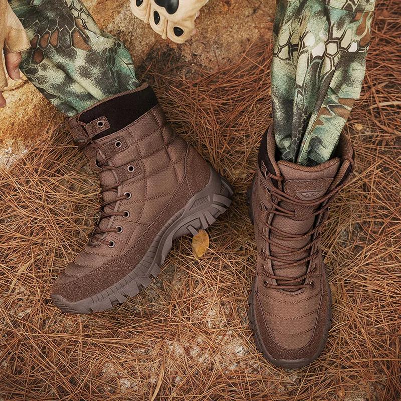 Men's Hiking shoes Comfortable Breathable Wear-Resistant Non-slip Outdoor Field Training Boots Spring and Autumn Main Large Size