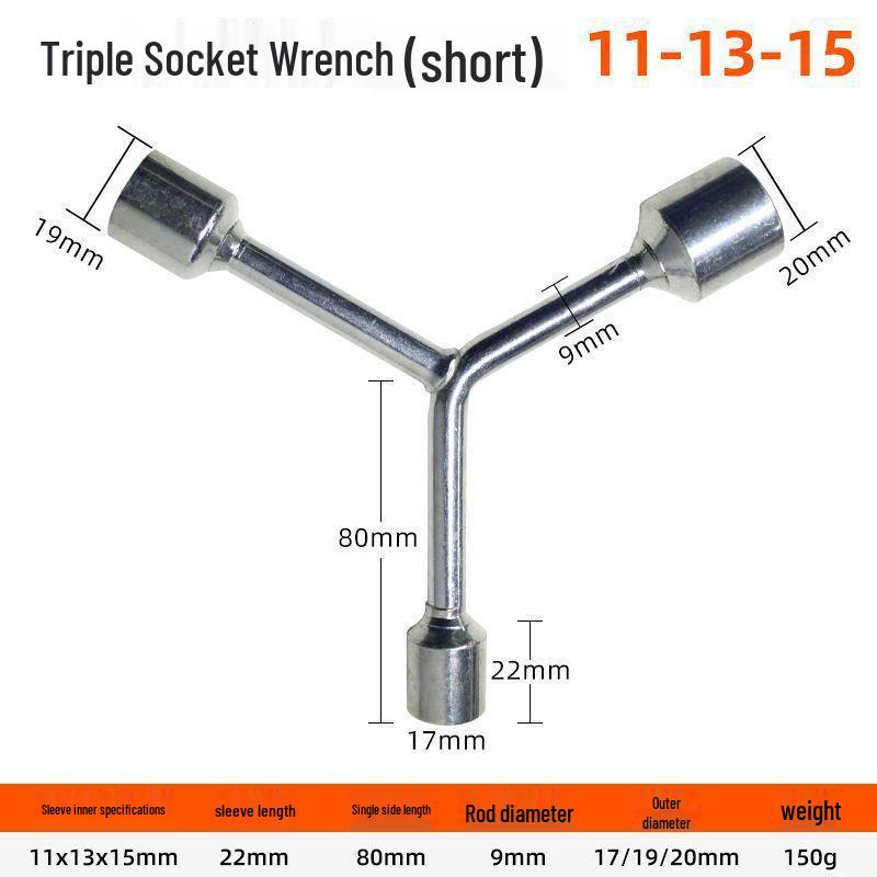 Multifunctional Y-Type Extended Socket Wrench Set