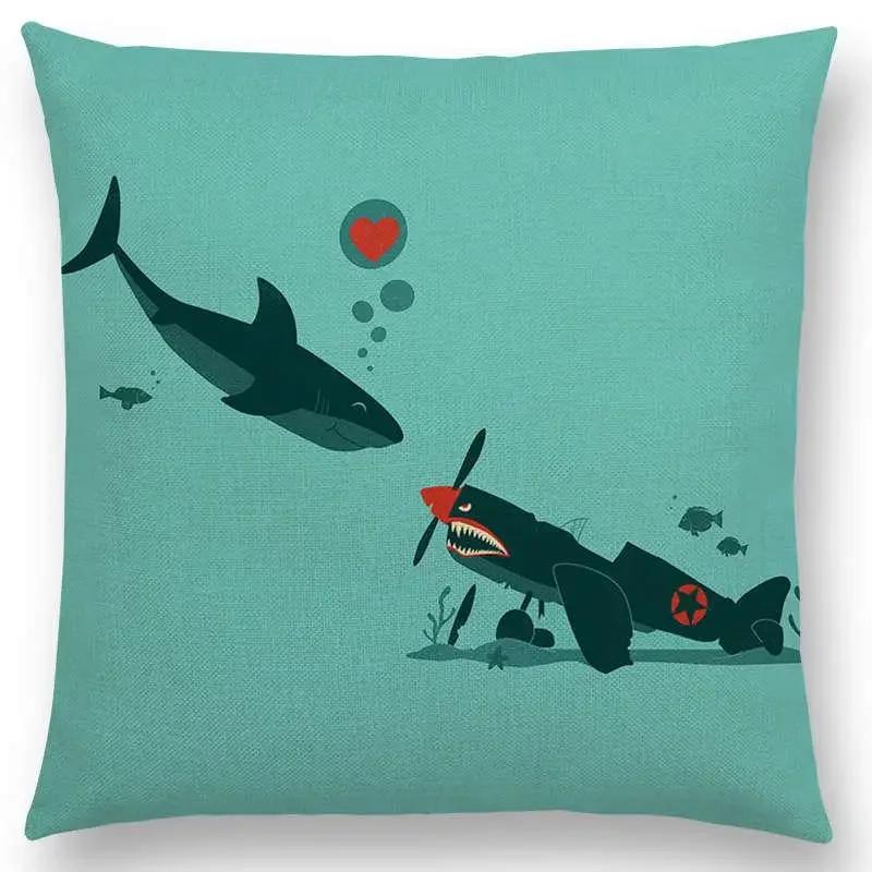 Neueste Cartoon-Tiere Niedlicher Hai Katze Vogel Giraffe Pinguin Wal Eisbär Nilpferd Panda Kissenbezug Auto Sofa Wurfkissenbezug