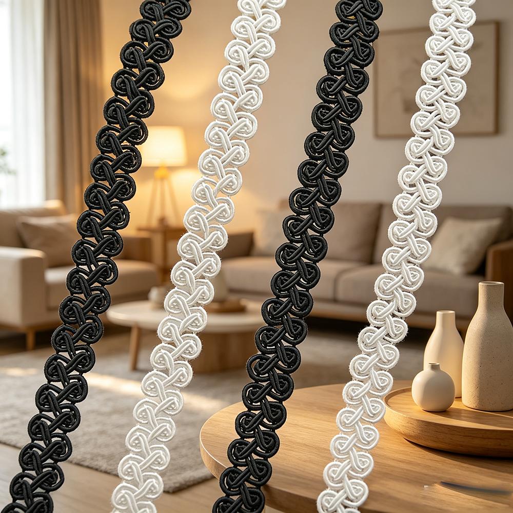 5 meters/16.4ft each pack Braided Lace Ribbon Trim Pattern Fabric for Wedding Dres Costume Curtain Gift Wrapping DIY Handmade Sewing Accessories