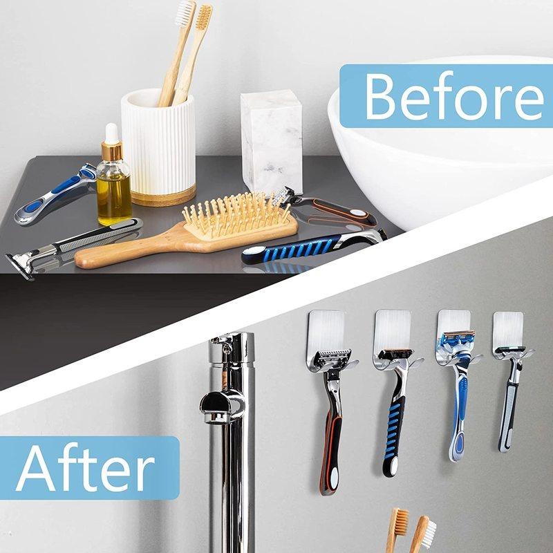 Stainless Steel Razor Rack Hook, Waterproof Self-adhesive Razor Rack Hook, Manual Razor Rack MYY