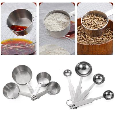Tableware Stainless Steel Kitchen Gadgets Flour Scoop Measuring Cups Scales Measuring Spoons