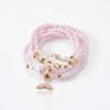 Boho Mermaid Tail Beaded Bracelet Set for Women Irregular Stone Starfish Imitation Pearl Elastic Bracelets Vacation Jewelry Gift