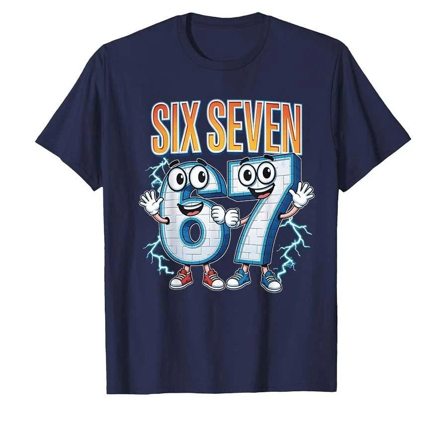 Funny T Shirts Meme Funny 67 Costume Six Seven 67 Tshirt For Unisex Women Print Cotton Short Sleeve Casual Loose Tops