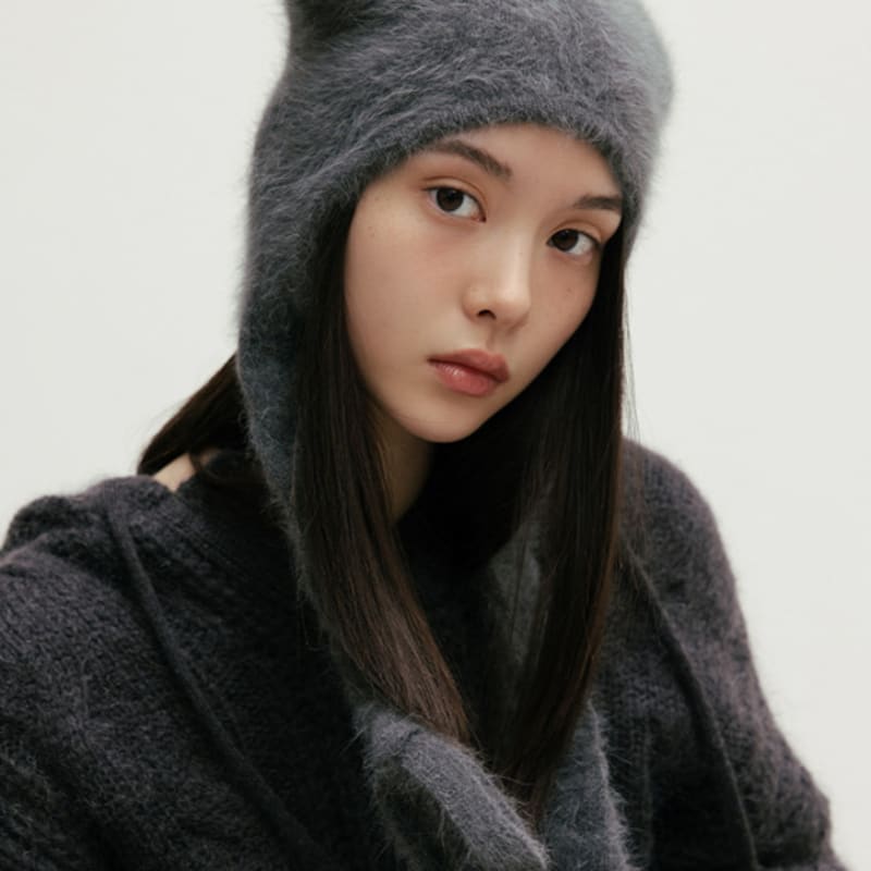 THETIS TWIST ANGORA KNIT BEANIE_TT4W302CH