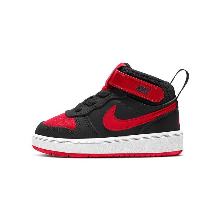 

New Nike Court Borough Mid 2 Slip-Resistant Cushioning Wear-Resistant Mid-Top Skateboard Shoes Black Red Infant And Toddler CD7784-003 21