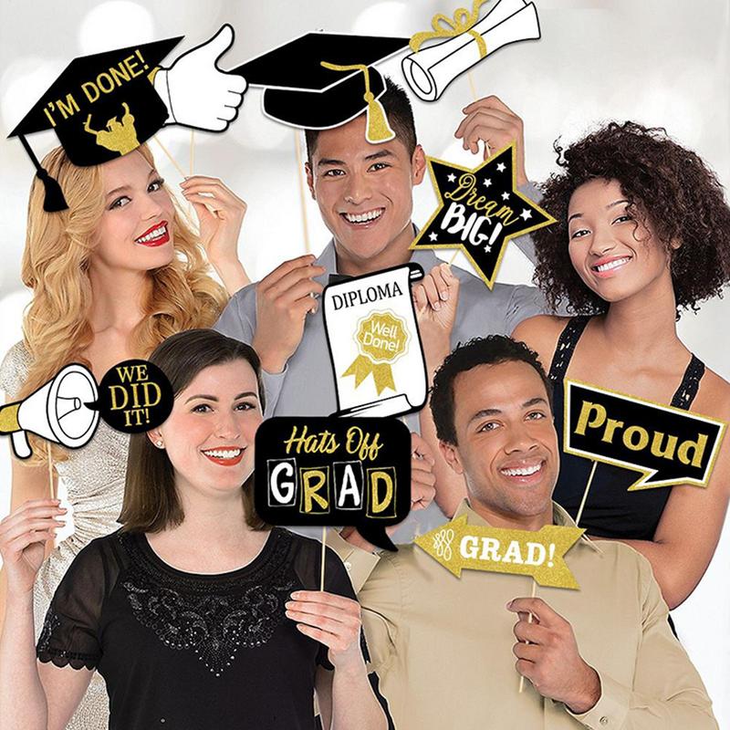 2025 Graduation Photo Booth Props 25 Pieces High School Graduation Decorations Event & Party Supplies For Prom Photobooth