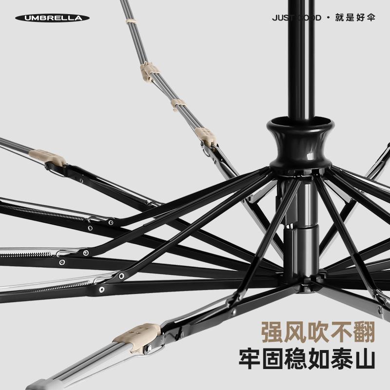 New three-fold 12-bone automatic umbrella, vinyl sunshade umbrella, anti-rebound sun umbrella