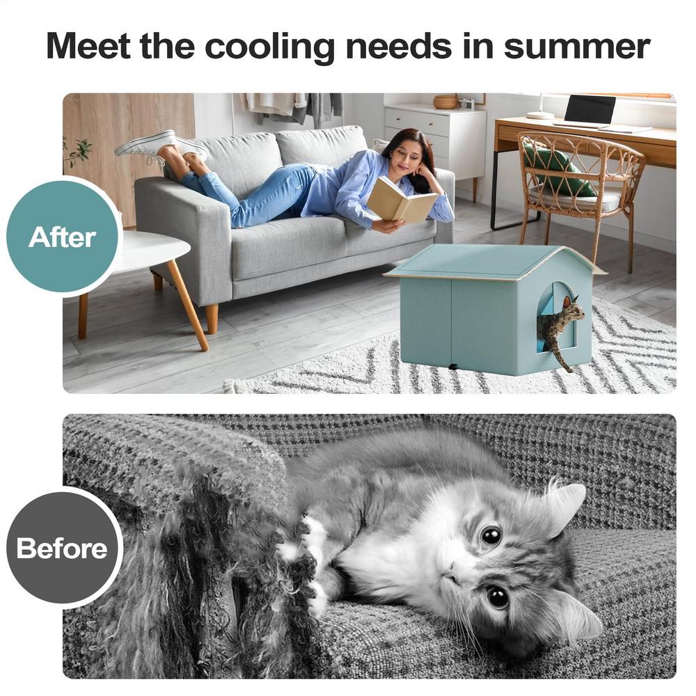 Cat Cooling House Enclosed Pet Shelter ChewResistant Ice Nesting Dog Cat Cool Hideout Portable Sleeping Cave AllSeason Retreat