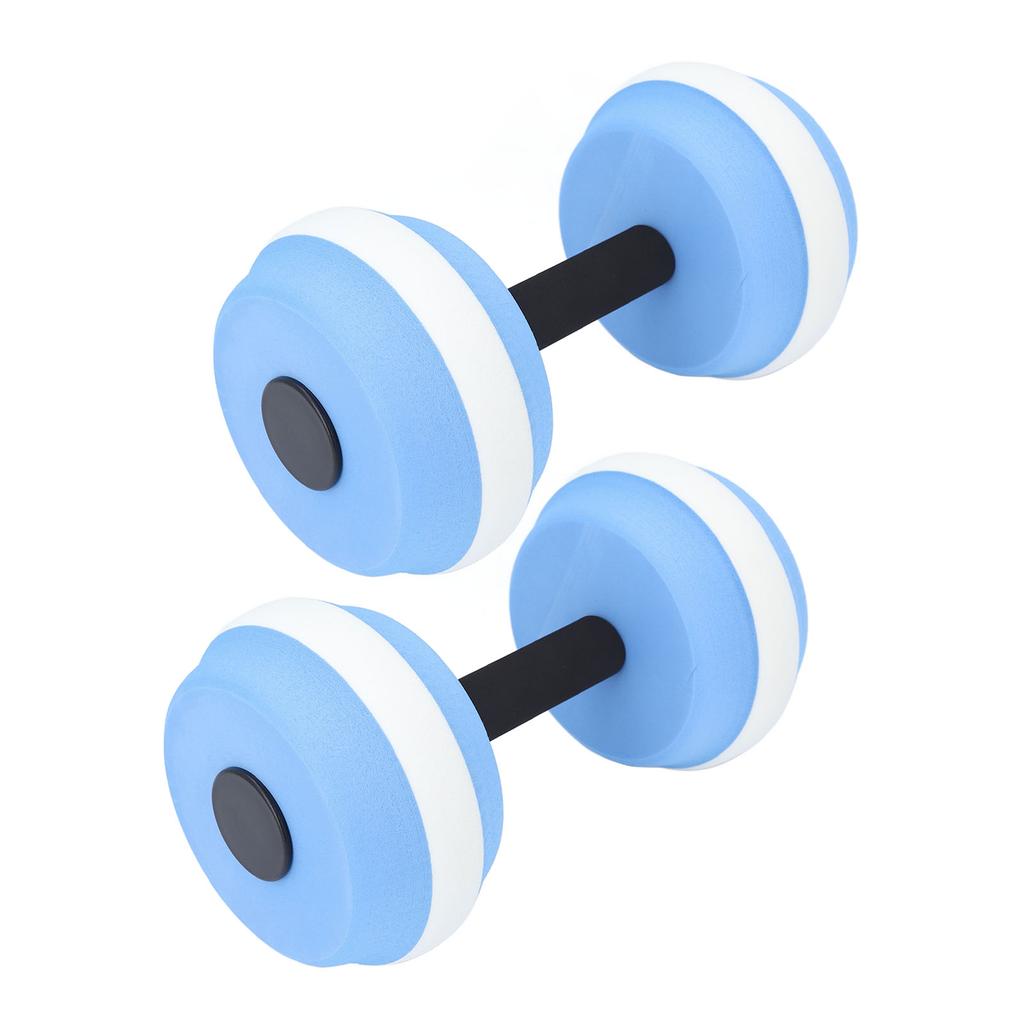 2PCS Water Dumbbells EVA Floating Dumbbell Fitness Barbells Equipment for Water Aerobic Exercise Blue and White